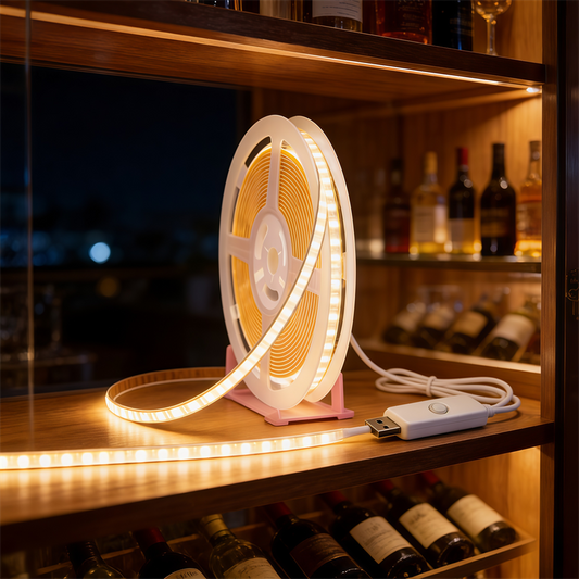5V USB COB LED Strip Light with Touch Switch,Flexible Cabinet Light