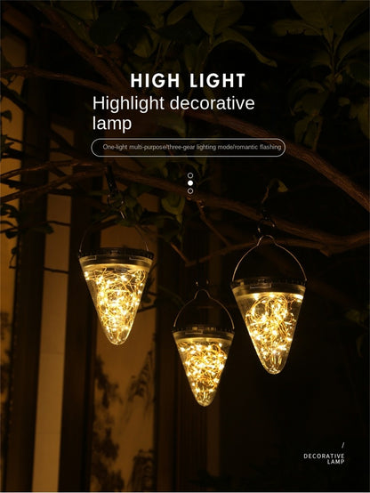 Outdoor Solar Light String for Home Villa LED Yard Decorative Pendant Light Balcony Decoration Lamp