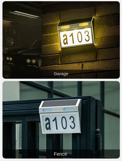 Solar Address Light – Bright LED House Number Lamp for Garage, Gate, Patio & Outdoor Walls
