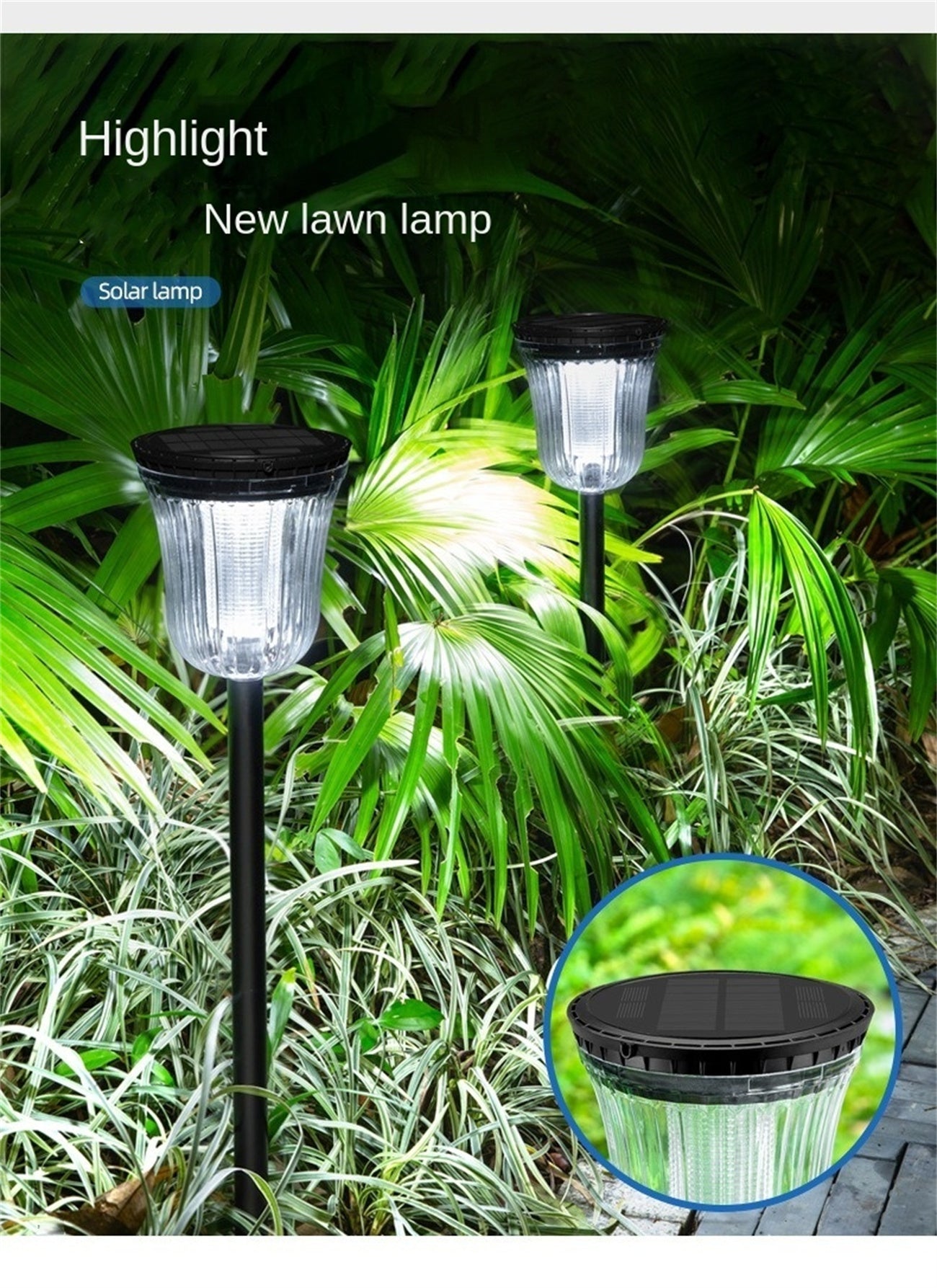 Solar Outdoor Yard Light Home Villa LED Garden Decor Landscape Ground Insert Lawn Light