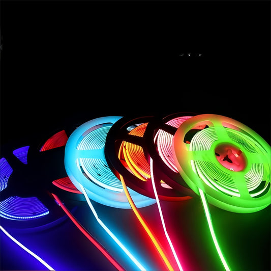 Custom RGB COB LED Strip – 8mm Slim, High Brightness, Flexible for Indoor Decor (12V/24V) 🌟 Color your space exactly how you want — smooth, bright, and personalized ambient lighting.