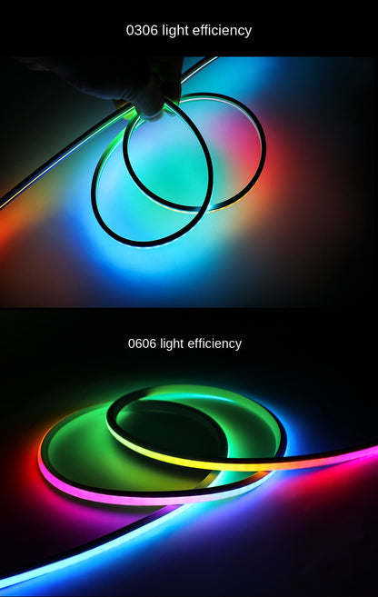 0306/0606 Silicone Neon RGBIC LED Strip Light – Side & Top Emitting IP65 Waterproof Dreamcolor Lighting