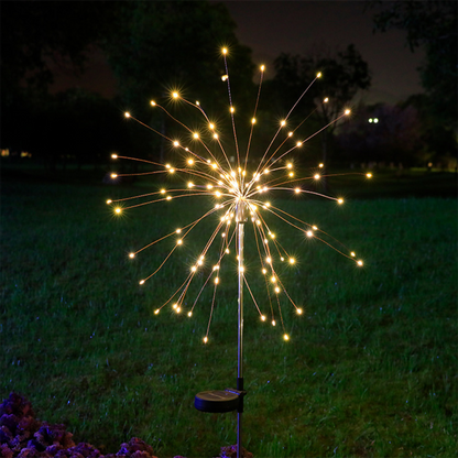 LED Solar Lamp Ground Mounted Fireworks Lights, Outdoor Festival Courtyard Garden Decoration, Lawn Dandelion Colored Light String