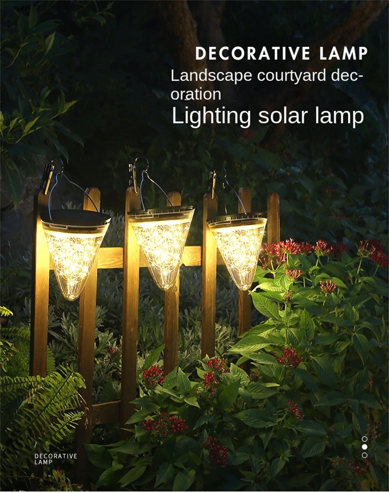 Outdoor Solar Light String for Home Villa LED Yard Decorative Pendant Light Balcony Decoration Lamp