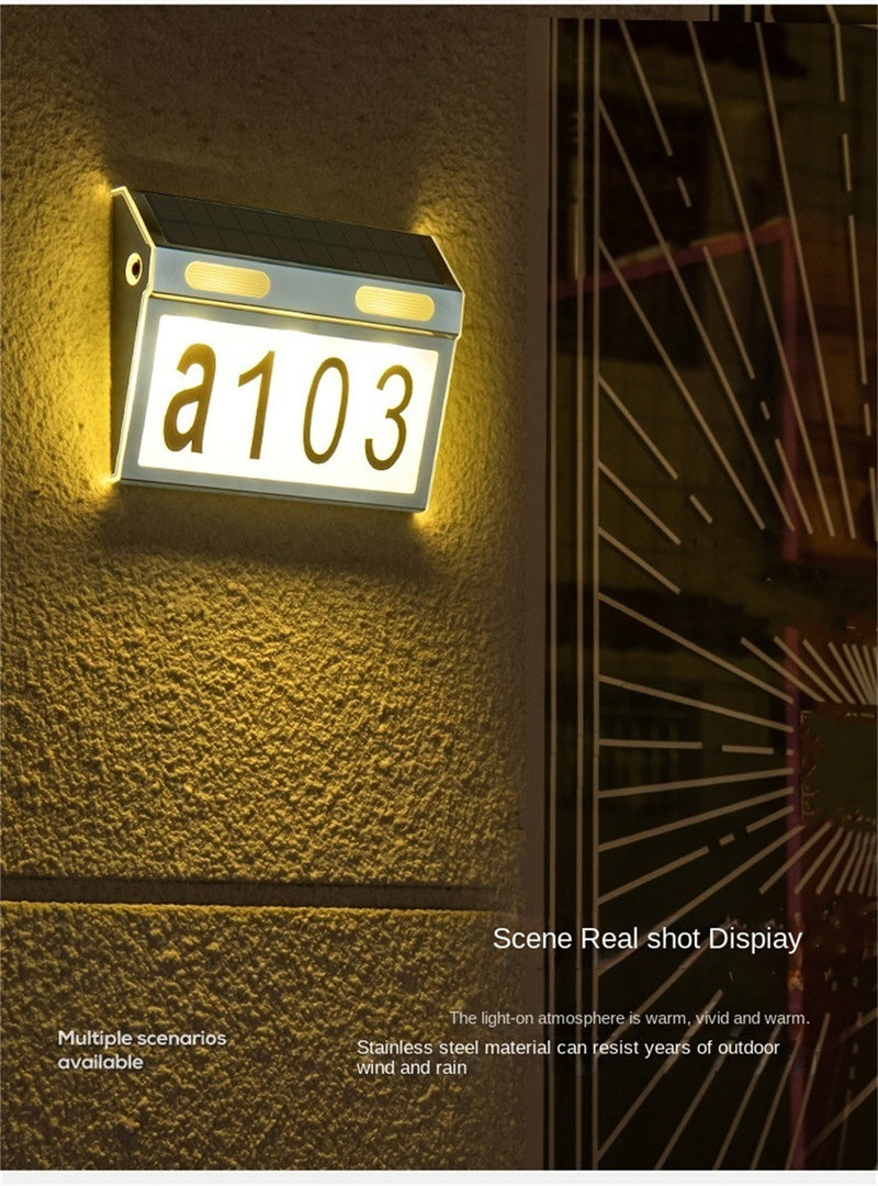 Solar Address Light – Bright LED House Number Lamp for Garage, Gate, Patio & Outdoor Walls