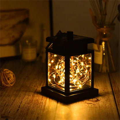 Vintage-style outdoor solar lantern for patio