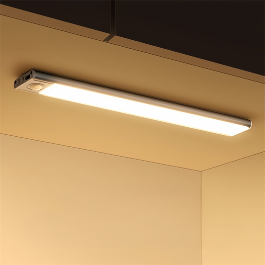 Ultra-Thin Rechargeable Motion Sensor LED Light Strip – Magnetic & Self-Adhesive Cabinet Light for Closet, Wardrobe, Kitchen, Wine Cabinet