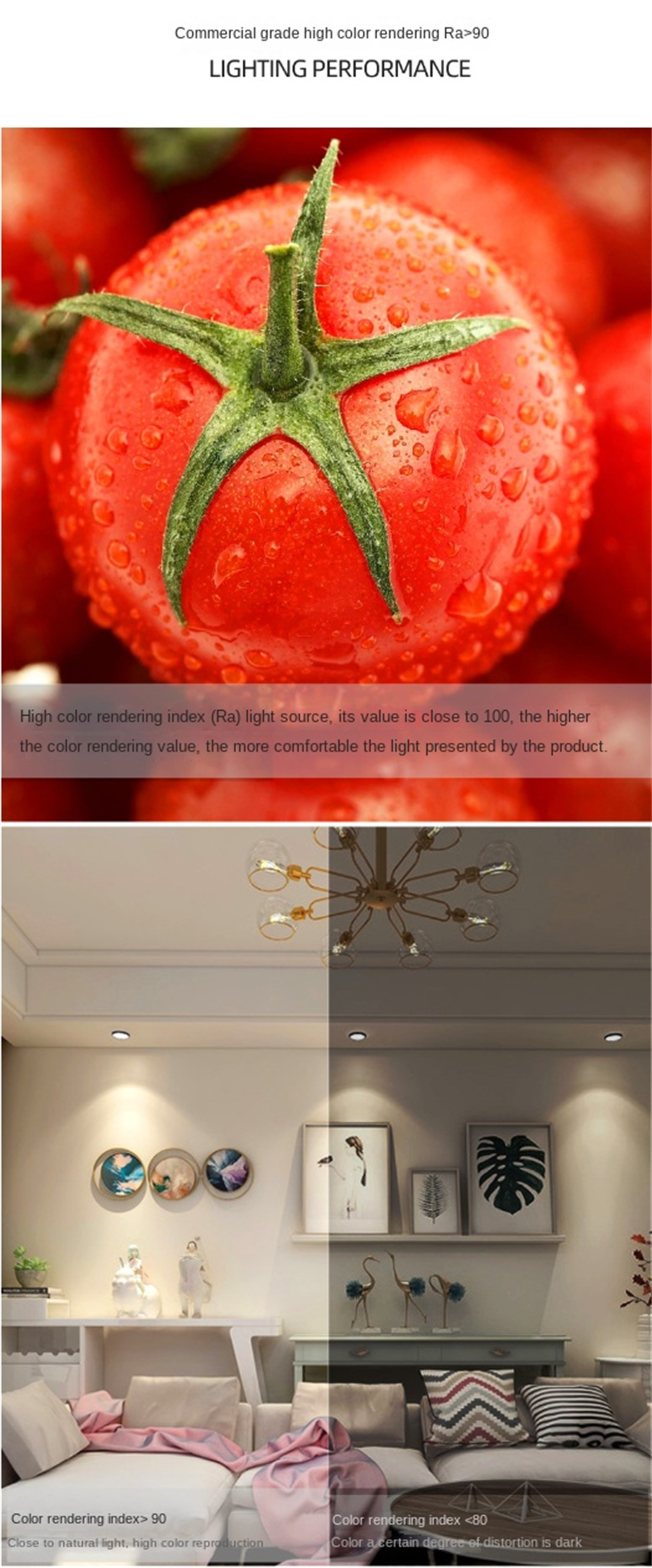 Narrow border tube light, deep cup anti glare, living room bedroom, hotel office, no main light, embedded LED tube light