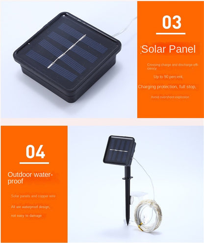 Solar LED Copper Wire String Lights – Waterproof Outdoor Fairy Lights for Garden, Patio & Christmas Decoration