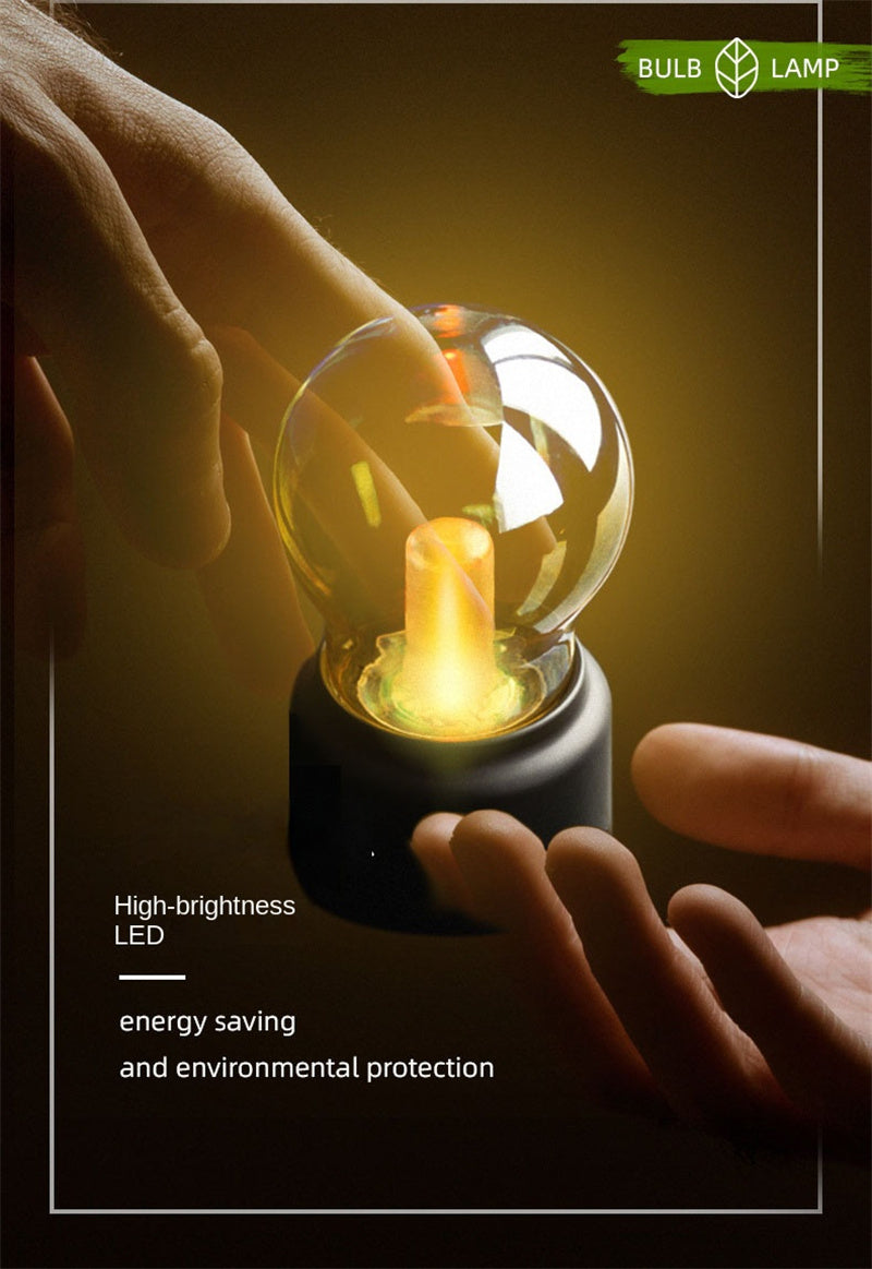 Vintage British Style USB Rechargeable LED Light Bulb Lamp – Portable Cordless Ambient Night Light
