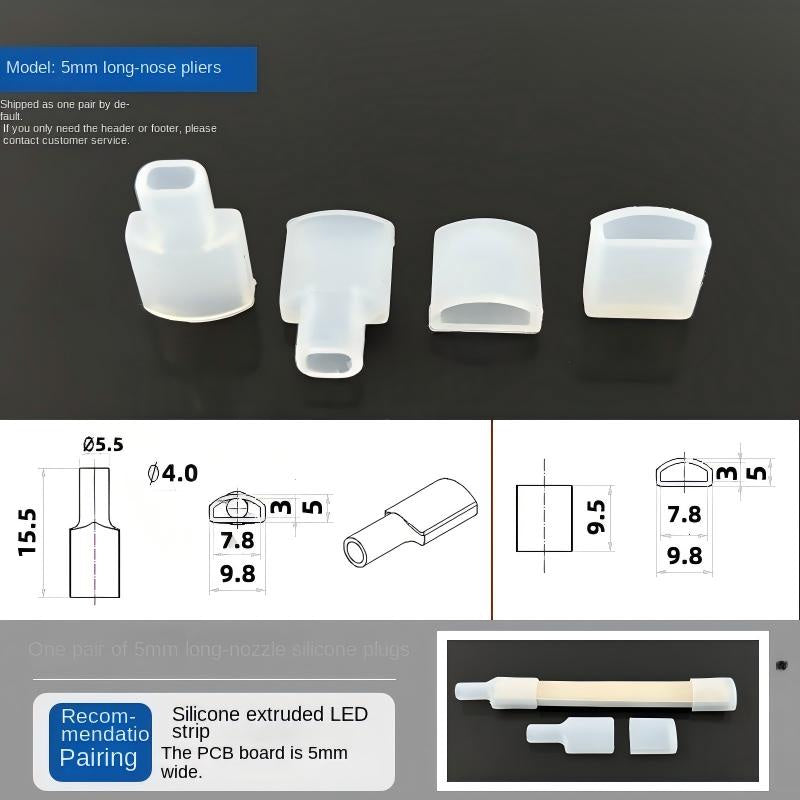 Silicone LED Strip Light End Caps – Waterproof Neon Strip End Plugs