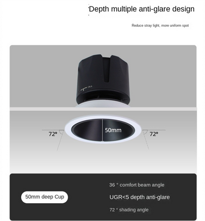 High-CRI Adjustable Recessed LED Spotlight – Multi CCT, Anti-Glare, Dimmable Indoor Downlight