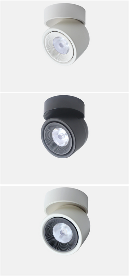 Surface-Mounted LED Spotlight · 360° Rotatable · No-Cut Installation · Anti-Glare Cylinder Ceiling Light for TV Wall, Bedroom, Wall Art & No-Main-Light Design