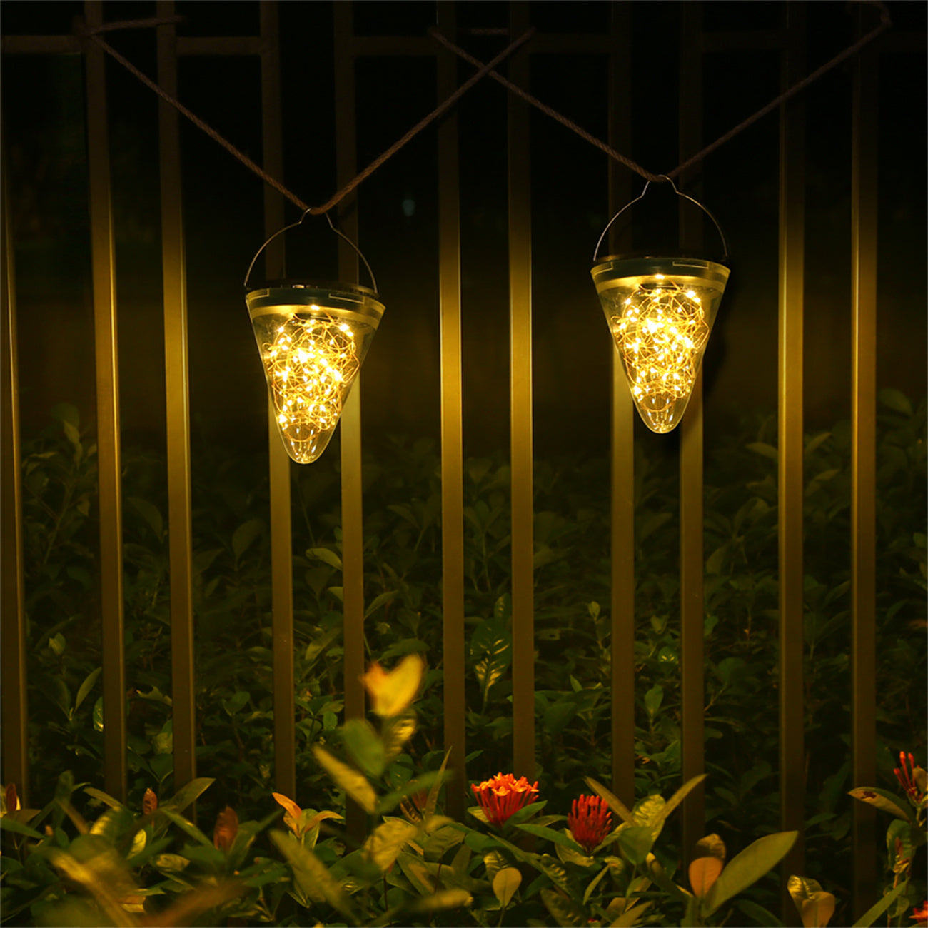 Outdoor Solar Light String for Home Villa LED Yard Decorative Pendant Light Balcony Decoration Lamp