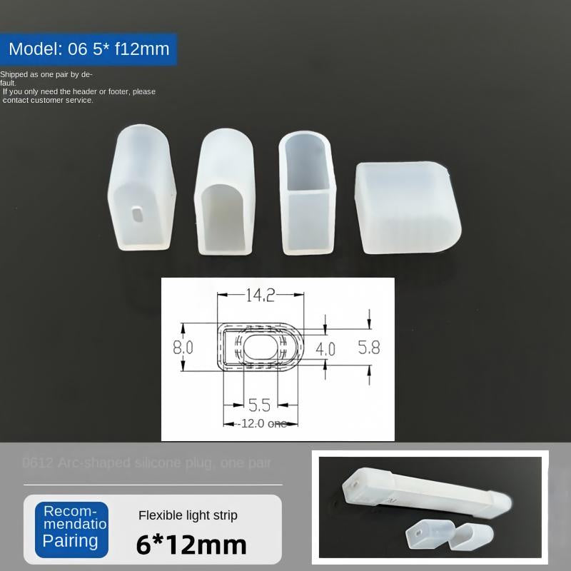Silicone LED Strip Light End Caps – Waterproof Neon Strip End Plugs