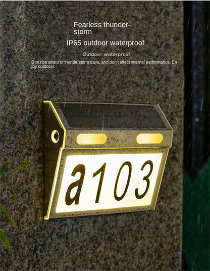 Solar Address Light – Bright LED House Number Lamp for Garage, Gate, Patio & Outdoor Walls