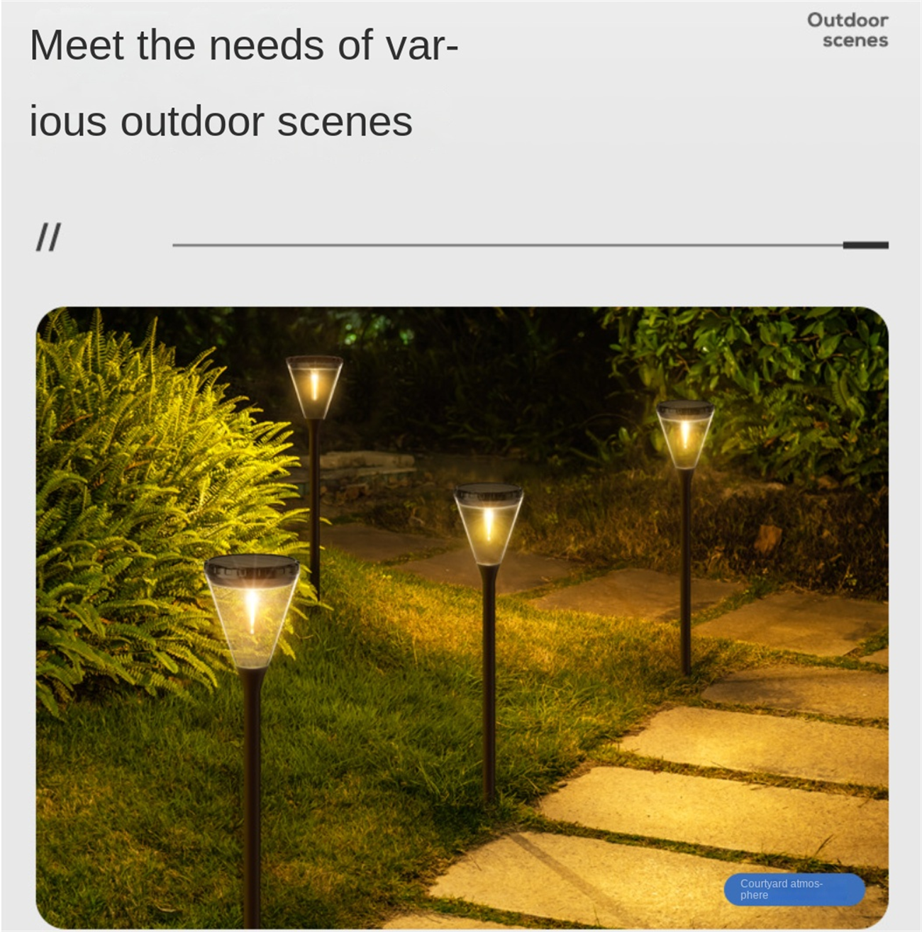 Solar Yard Light High Brightness Villa Landscape Garden Ground Insert Decoration Light Control Lawn Light