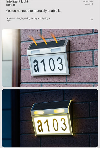 Solar Address Light – Bright LED House Number Lamp for Garage, Gate, Patio & Outdoor Walls
