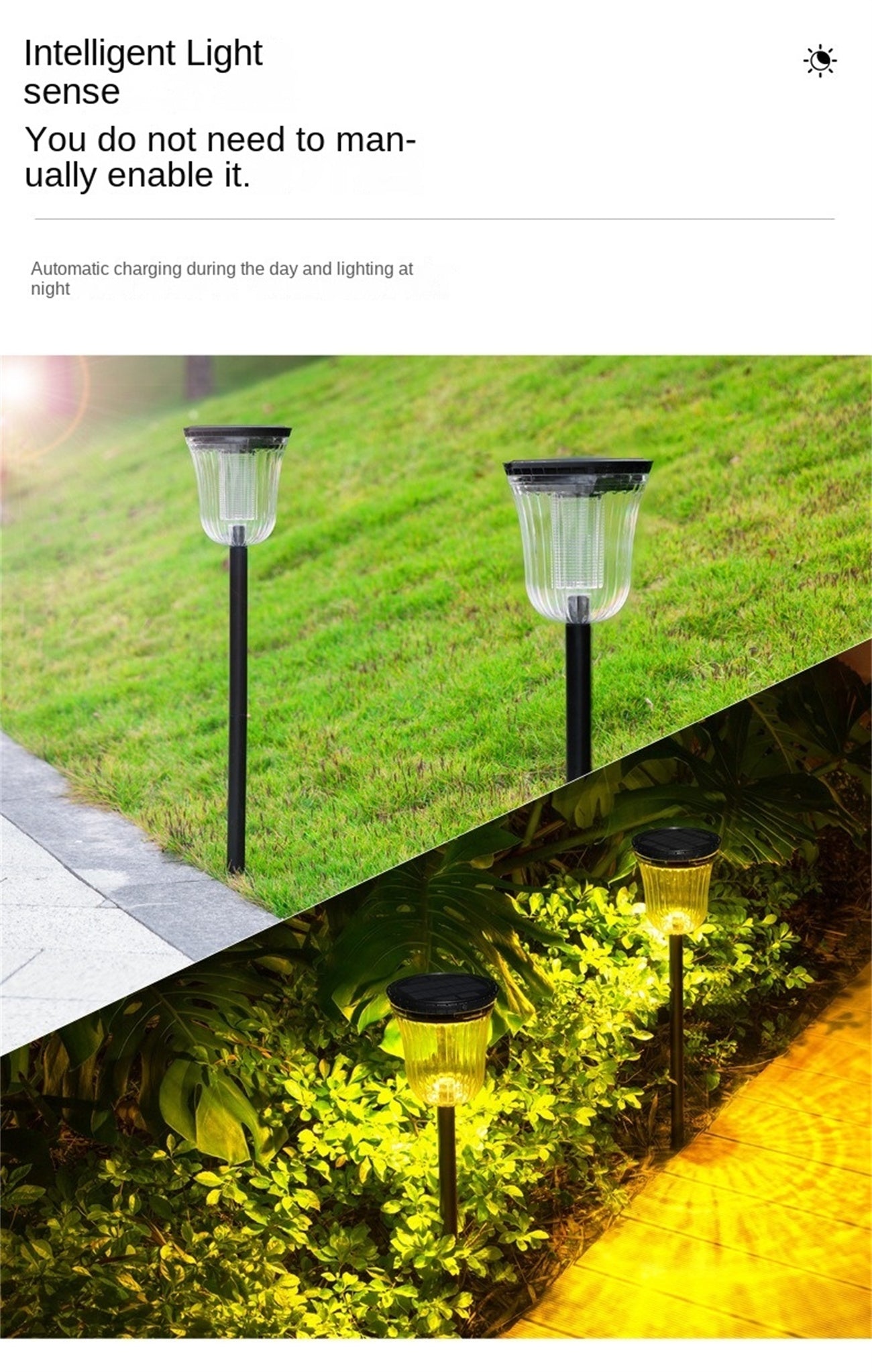 Solar Outdoor Yard Light Home Villa LED Garden Decor Landscape Ground Insert Lawn Light