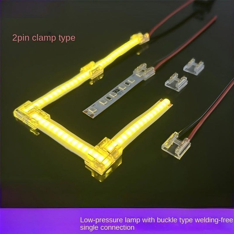 Plier-Crimp Crystal Solderless Quick LED Strip Connectors – Ultra-Thin Gapless Corner & Extension Clips