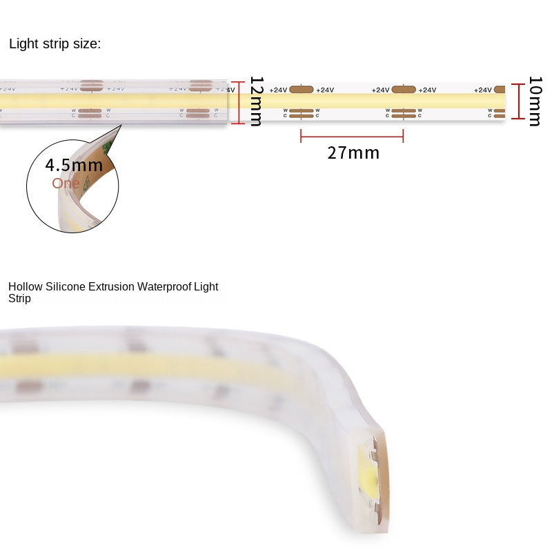 10mm Waterproof CCT COB LED Strip – Outdoor Safe, Flame-Retardant Ambient Lighting