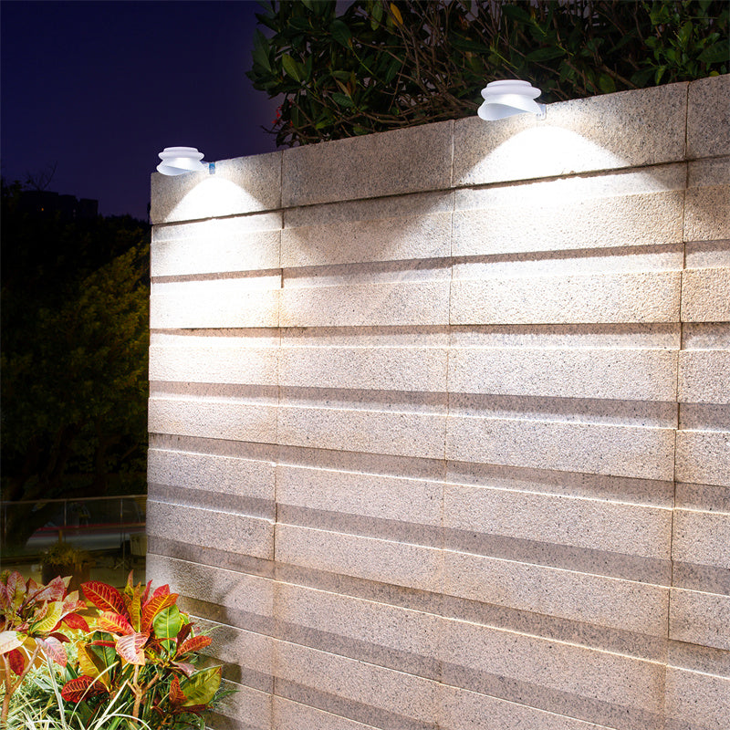 Decorative solar fence lamp producing warm light pattern