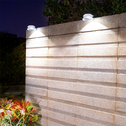 Decorative solar fence lamp producing warm light pattern