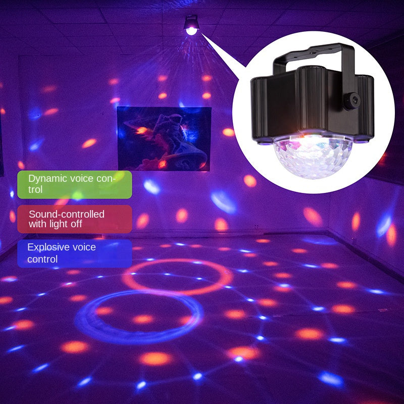 RGB LED Stage Light with Sound Activated Disco Ball Effect Light for KTV, Home Party & Events