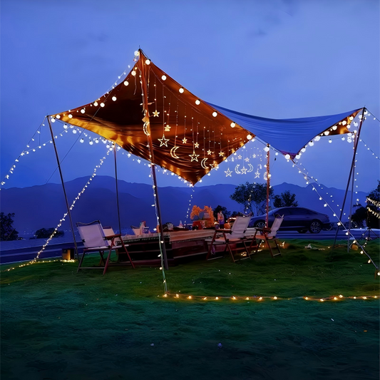 Frosted Globe String Lights Warm White LED for Camping, Patio & Holiday Decor