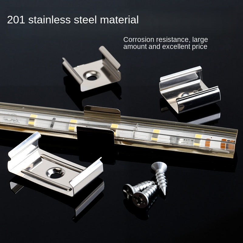 201 Stainless Steel LED Strip Mounting Clips – Outdoor Light Strip Fixing Brackets