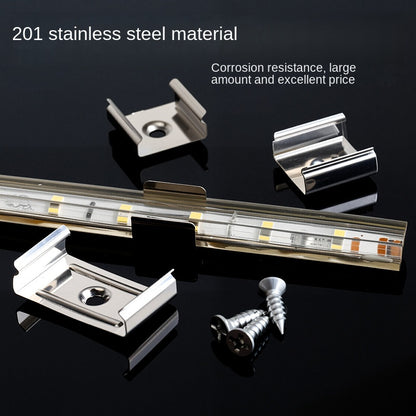 201 Stainless Steel LED Strip Mounting Clips – Outdoor Light Strip Fixing Brackets