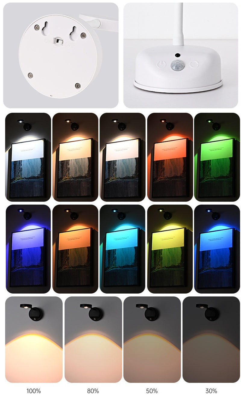 Smart Wireless RGB Wall Sconce – Rechargeable Motion Sensor Spotlight & Picture Light