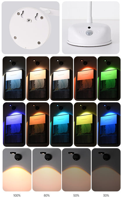 Smart Wireless RGB Wall Sconce – Rechargeable Motion Sensor Spotlight & Picture Light