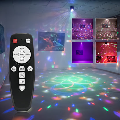 RGB LED Stage Light with Sound Activated Disco Ball Effect Light for KTV, Home Party & Events