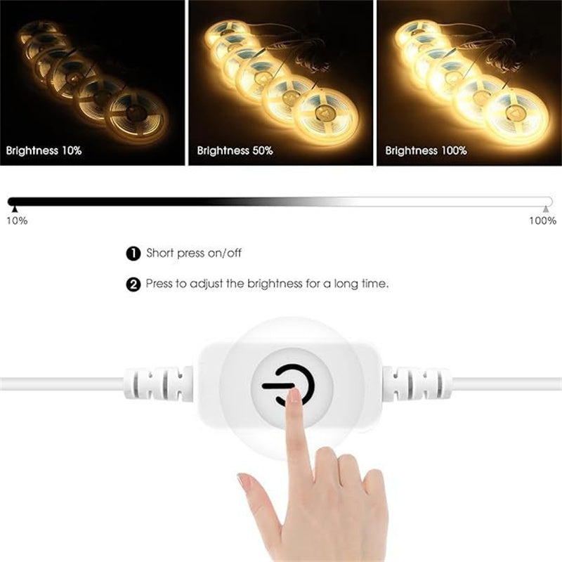 5V COB LED Strip Light Kit with Touch & Remote Sensor Control, 1-to-6