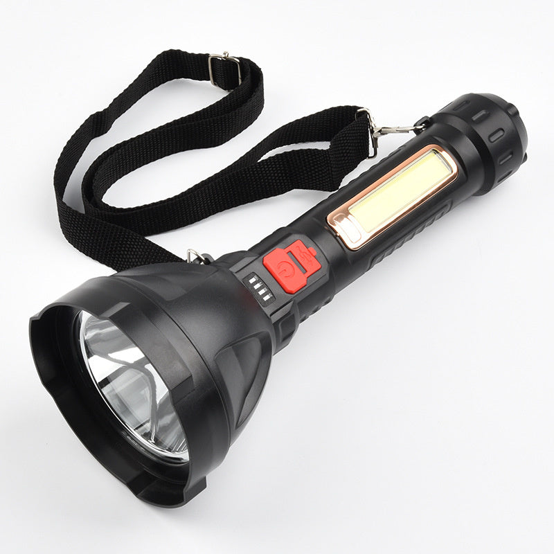 Rechargeable High-Power LED Spotlight – Long-Range Beam + Side Light for Outdoor, Emergency, and Camping Use  🔋 Ultra-bright. Ultra-reliable. Always ready