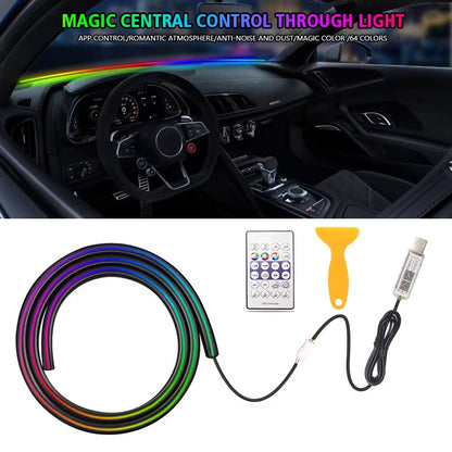 Wireless Acrylic Symphony Ambient Light Kit - 64-Color Wrap-Around Interior Lighting, App Control & Sync Footwell Lights