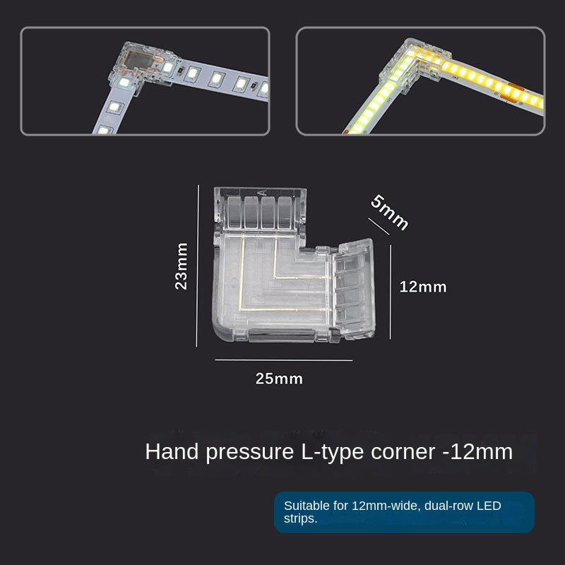 2-Pin Jumper Wire Solderless Quick Press-Fit Connectors for 5mm 8mm 10mm 12mm COB & SMD Bare LED Light Strips