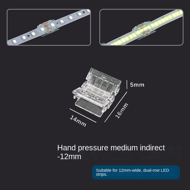 2-Pin Jumper Wire Solderless Quick Press-Fit Connectors for 5mm 8mm 10mm 12mm COB & SMD Bare LED Light Strips