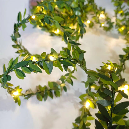 Solar/USB Artificial Ivy Leaf String Lights - LED Copper Wire Fairy Lights for Garden & Aesthetic Room Decor