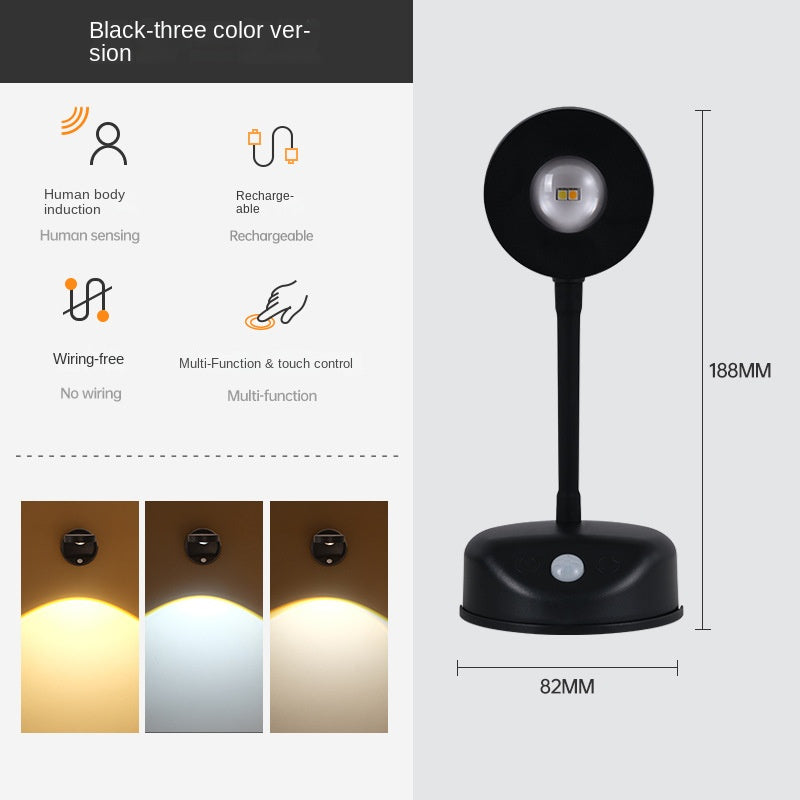 New Wireless Rechargeable LED Wall Spotlight Smart Motion Sensor, Remote Control, Picture Lighting for Indoor Use, No Wiring Needed