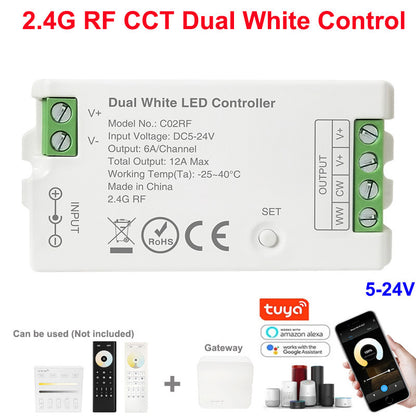 2.4G Wireless LED Dimmer Controller RGB/RGBWC Smart Group Control Touch Panel for Colorful LED Strip Lights