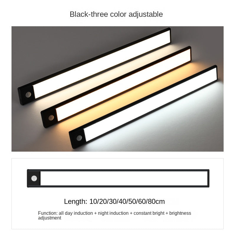 Ultra-Thin Rechargeable Motion Sensor LED Light Strip – Magnetic & Self-Adhesive Cabinet Light for Closet, Wardrobe, Kitchen, Wine Cabinet