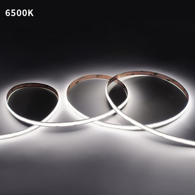 8mm COB LED Strip Light – 98 CRI Flicker-Free White Light, Low Voltage Adhesive LED Tape for Indoor Ambient & Task Lighting