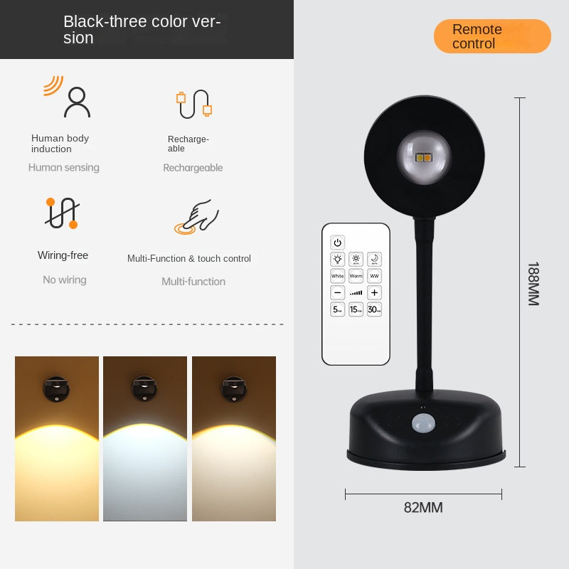 New Wireless Rechargeable LED Wall Spotlight Smart Motion Sensor, Remote Control, Picture Lighting for Indoor Use, No Wiring Needed