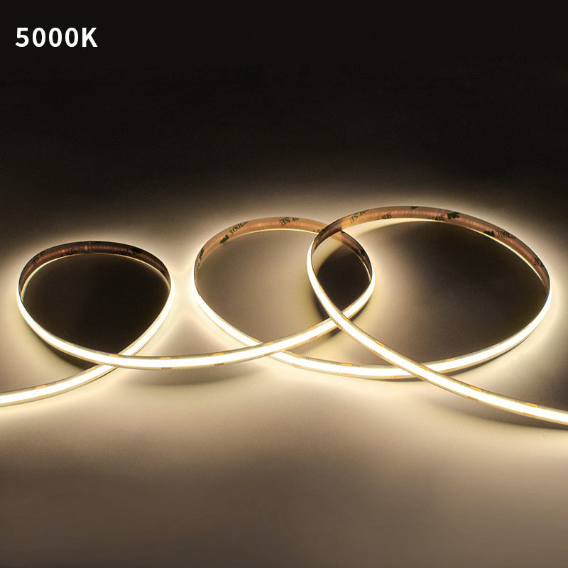 8mm COB LED Strip Light – 98 CRI Flicker-Free White Light, Low Voltage Adhesive LED Tape for Indoor Ambient & Task Lighting