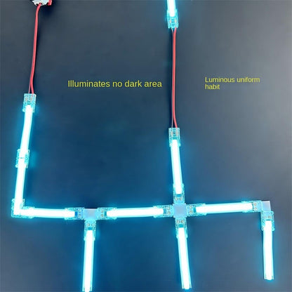 2-Pin Solderless Quick Press-Fit Connectors for 5V 12V 24V COB & SMD Bare LED Light Strips