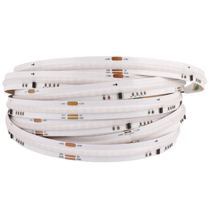 10mm RGBIC COB LED Light Strip – Programmable Chasing Flow Effect, Dotless Ambient Tape Lighting for DIY, or Home Decor.