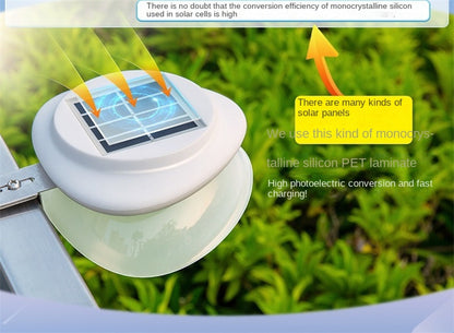 Solar panel charging on fence-mounted outdoor light