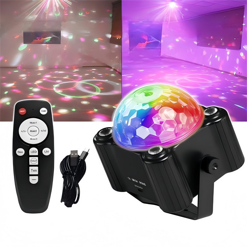 RGB LED Stage Light with Sound Activated Disco Ball Effect Light for KTV, Home Party & Events